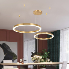 Moderne Luxushallenlicht-Goldring-LED-Kronleuchter-Pendelleuchte für Hotellobby-Projekt